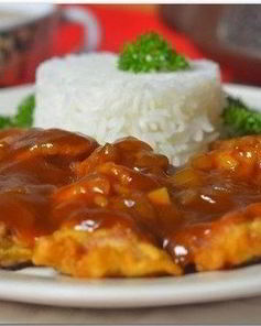 Рис с куриной грудкой в кисло-сладком соусе