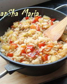 Рис с овощами в японском стиле