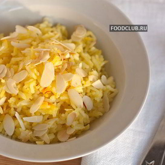 Рецепт риса с шафраном и миндалем