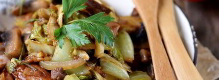 жареная картошка с капустой на сковороде. Шаг 8