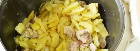 жареная картошка с мясом в мультиварке. Шаг 9