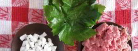 долма из свежих листьев винограда. Шаг 2