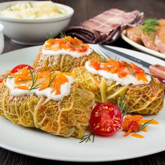 Рецепт голубцов из савойской капусты со сладким перцем