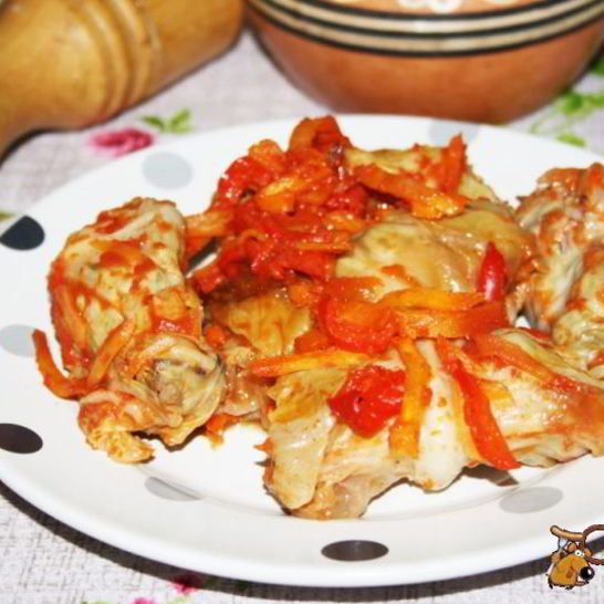 Рецепт голубцов со свининой, запеченные в томатной заливке