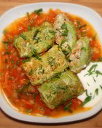 Мини-голубцы из пекинской капусты