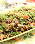 Белые грибы с булгуром