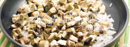 белые грибы с булгуром. Шаг 3