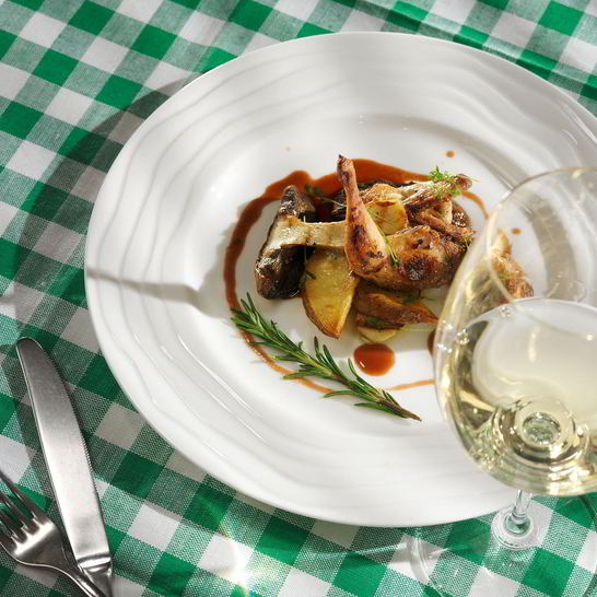 Рецепт белых грибов с жареной перепелкой