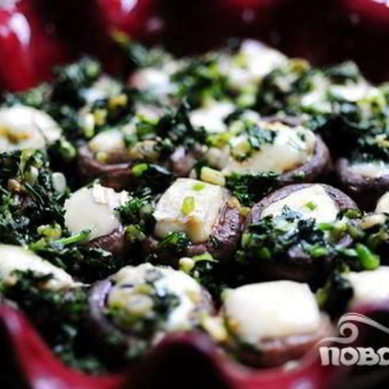 Рецепт фаршированных грибов с сыром бри