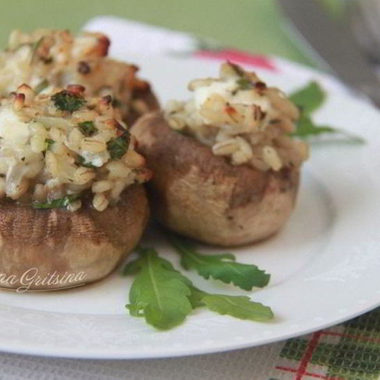 Рецепт фаршированных перловкого грибов