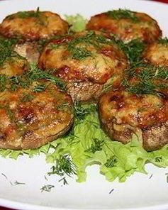 Фаршированные шляпки шампиньончиков