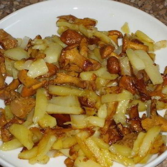 Рецепт лисичек, жареных с картошкой