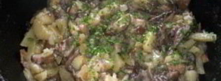 подберезовики, жареные с картофелем. Шаг 5