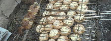 шампиньоны на мангале. Шаг 5