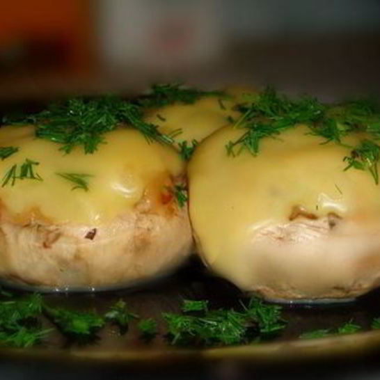 Рецепт шампиньонов с брынзой и пармезаном