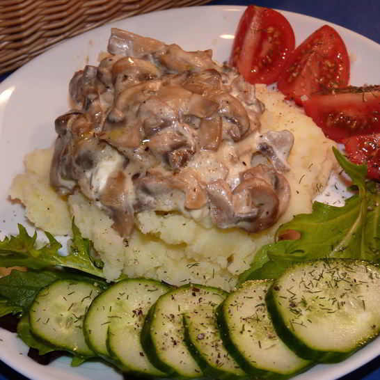 Рецепт шампиньонов в сметане