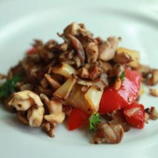 Рецепт вешенок жаренных со сладким перцем