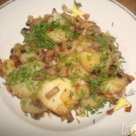 Рецепт жаренки с грибами