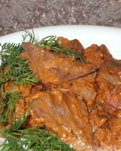 Гуляш из печенки свиной