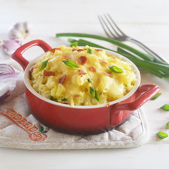 Рецепт картофельного пюре с беконом и сыром
