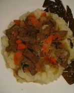 Картофельное пюре с печенкой