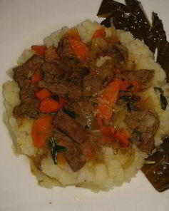 Картофельное пюре с печенкой