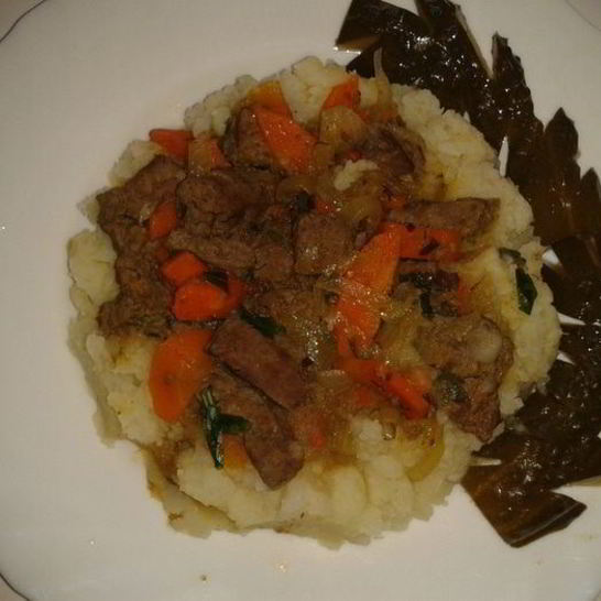 Рецепт картофельного пюре с печенкой