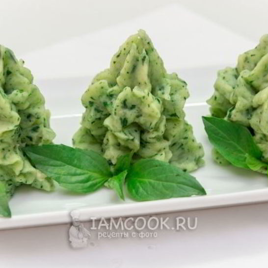 Рецепт картофельного пюре со шпинатома и чеснокома