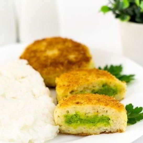 Рецепт рыбных котлеток с зеленым горошком