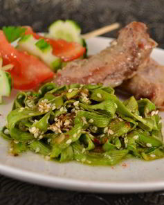 Лапша из кабачков с соевым соусом и кунжутом