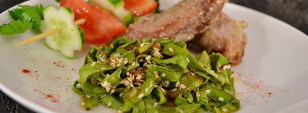 лапша из кабачков с соевым соусом и кунжутом. Шаг 4