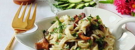 лапша с грибами в сливочном соусе. Шаг 9