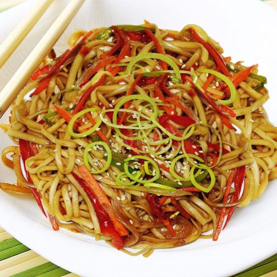 Рецепт лапши вок с овощами под соусом терияки