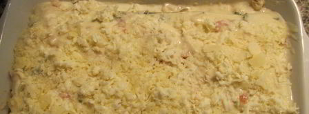 итальянская белая лазанья с курицей, прошутто и шампиньонами. Шаг 4