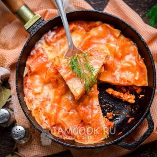 Рецепт лазаний на сковороде