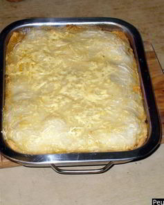 Лазанья с фаршем сыром и овощами