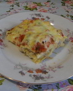 Лазанья с грибами и куриным филе