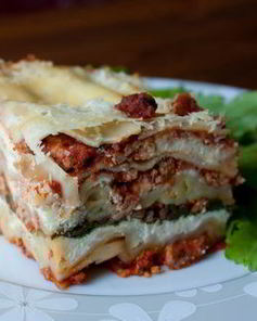 Лазанья с индейкой и шпинатом