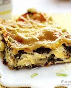Лазанья с картофелем и шпинатом