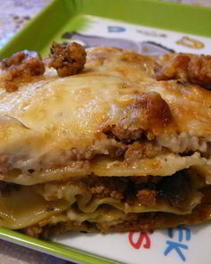 Лазанья с мясом и шампиньонами