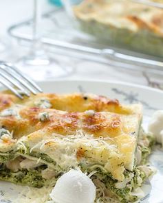 Лазанья со шпинатом и филе индейки с рикоттой