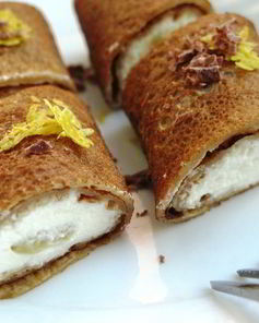 Блинные каннеллони с пьяной грушей