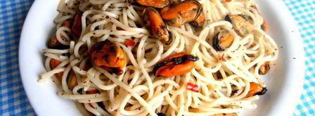 быстрые спагетти с мидиями. Шаг 14