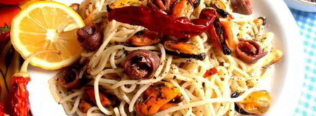 быстрые спагетти с мидиями. Шаг 17