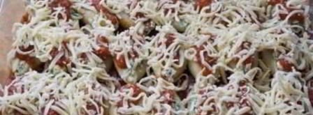 фаршированные макароны ракушки с сыром и шпинатом. Шаг 4