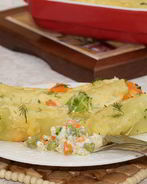 Каннеллони с курицей и овощами