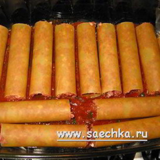 Рецепт каннеллонь с мясом