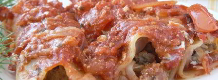 каннелони с фаршем и капустой в томатном соусе. Шаг 5