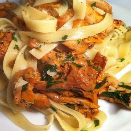 Рецепт лисичек со спагетти по-итальянски