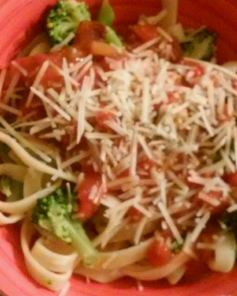 Макароны с брокколи и беконом